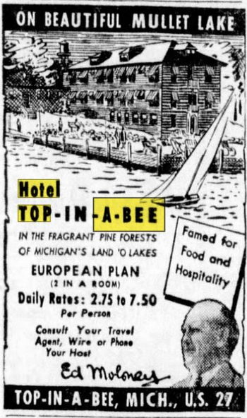 Hotel Top-In-A-Bee - June 1947 Ad